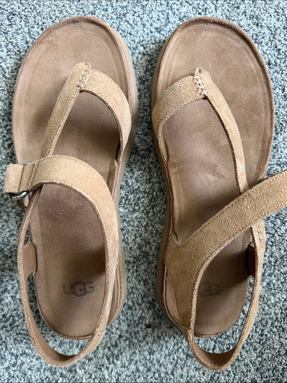 UGG Women's Suede Tan Slingback Sandals